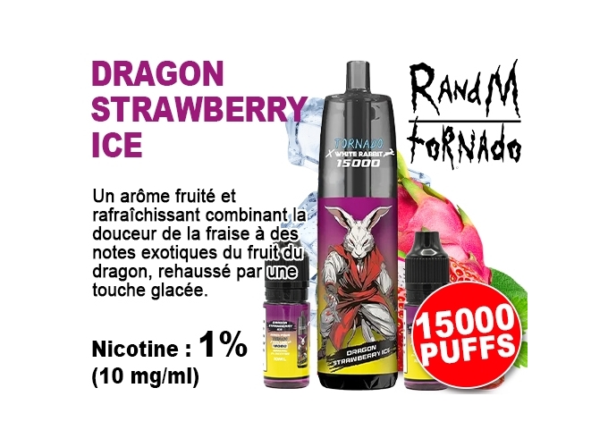 TORNADO DRAGON FRAISE 15K 2 FLACONS 10ml 1% (10)