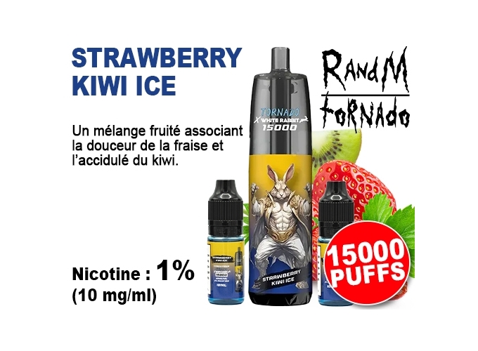 TORNADO FRAISE KIWI ICE 15 K 2 FLACONS 1% (10)