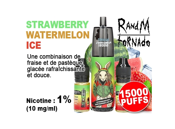 TORNADO FRAISE PASTEQUE 15 K 2 FLACONS 1% (10)