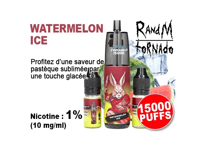 TORNADO PASTEQUE ICE 15 K   2 FLACONS 10ml 1% (10)