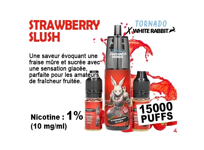 TORNADO STRAWBERRY SLUSH 15 K 2 FLACONS 1% (10)