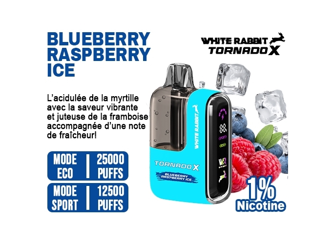 TORNADO X 25K BLUEBERRY RASPBERRY ICE 10ml 1% (5)