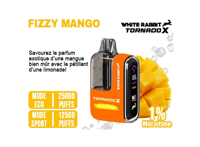 TORNADO X 25K FIZZY MANGO 10ml 1% (5)