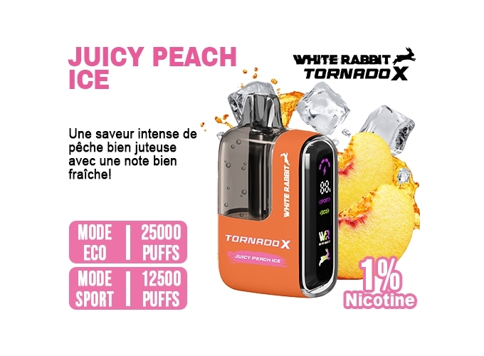 TORNADO X 25K JUICY PEACH ICE 10ml 1% (5)