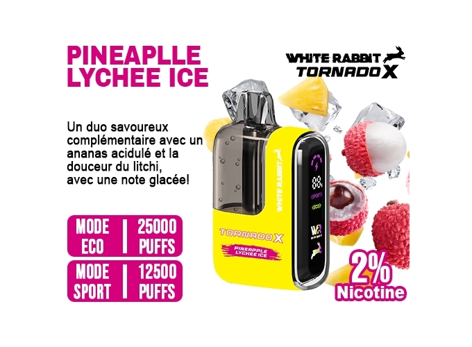 TORNADO X 25K  PINEAPPLE LITCHI ICE 10ml 2% (5)