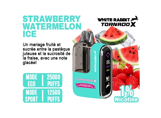 TORNADO X 25K  STRAWBERRY WATERMEL ICE 10ml 1% (5)