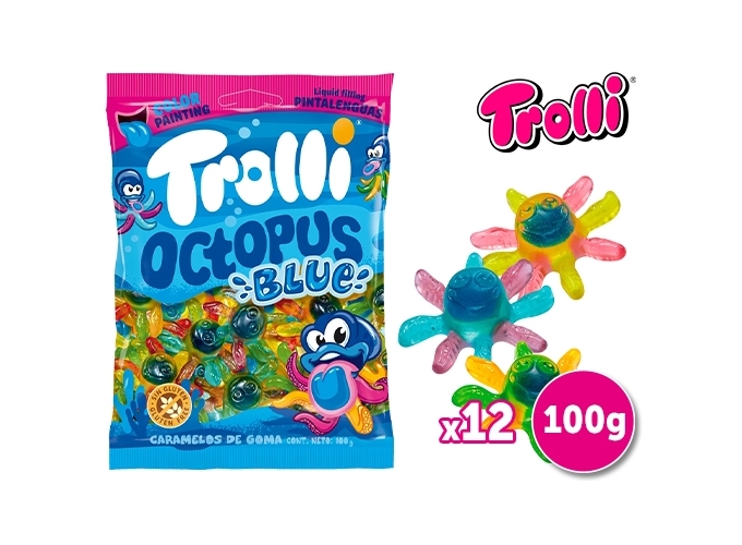 TROLLI SACH. 100g OCTOPUS BLUE (12)