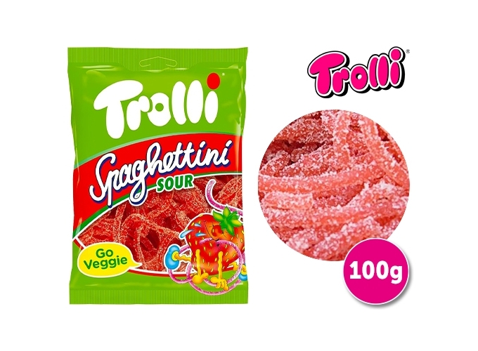 TROLLI SACH. 100g SPAGHETTINI FRAISE ACIDULE (30)