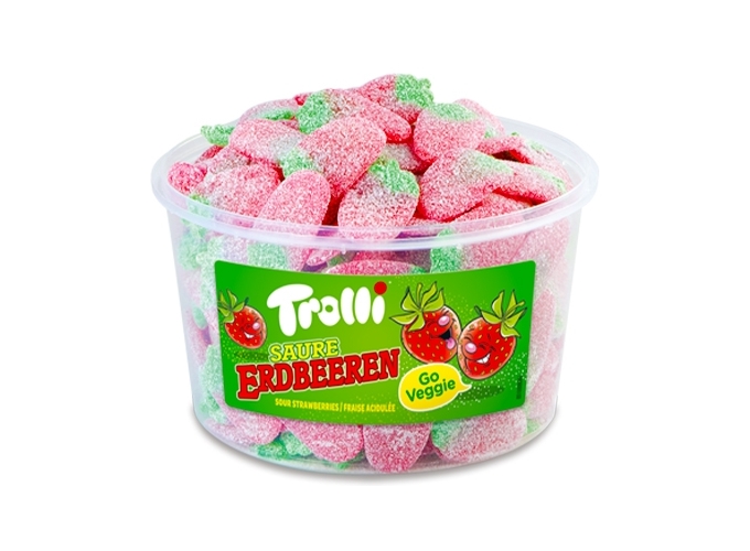 TROLLI TUBO  150 pcs  FRAISE ACIDULE  8.7 9g (1)