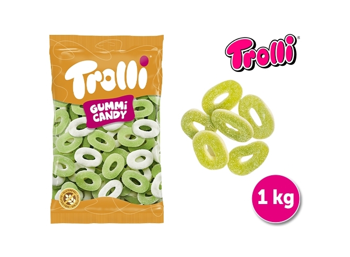 TROLLI VRAC 1.0Kg RONDELLE POMME 8.8g  (1)