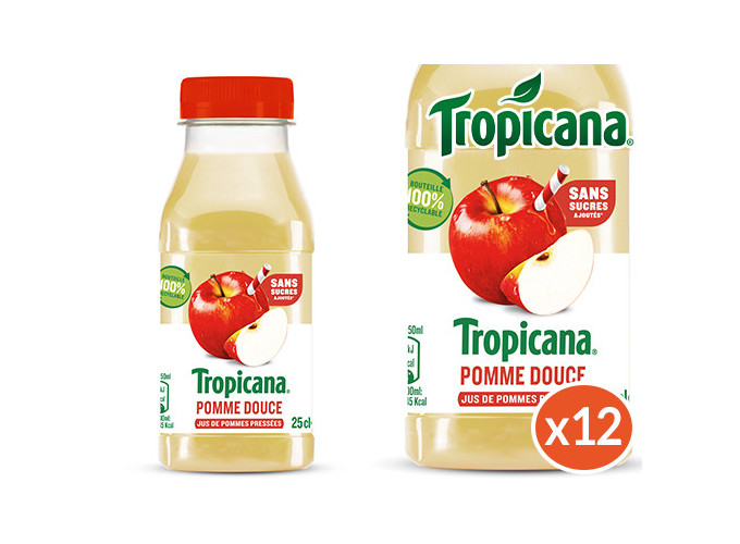 TROPICANA 25CL POMME DOUCE (12)
