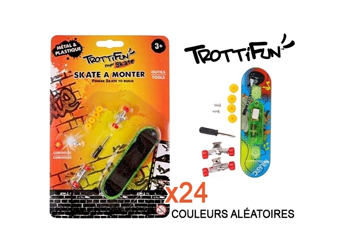 TROTTIFUN SKATEBOARD LUMINEUX 9.5cm (COLIS 24p)
