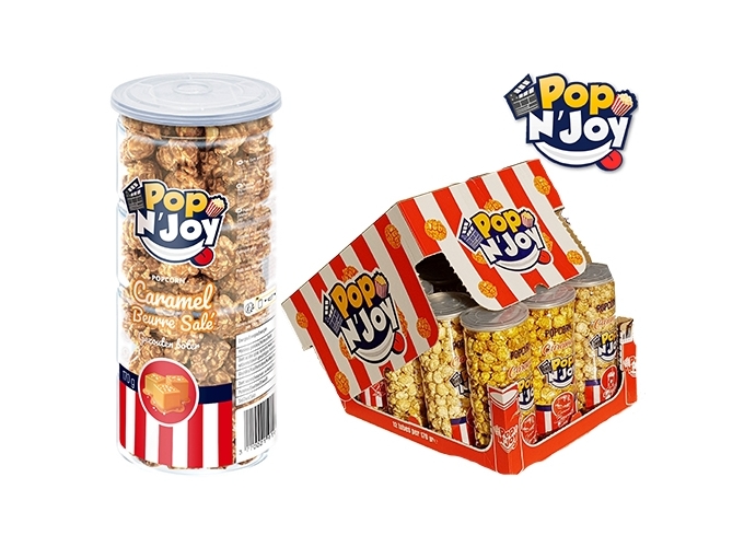 TUBE DE POP CORN CARAMEL BEURRE SALE (DISPLAY 12)