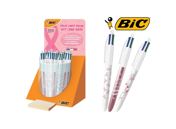 TUBO 30 BIC 4 COULEURS OCTOBRE ROSE 3 MOD. ASS.(1)