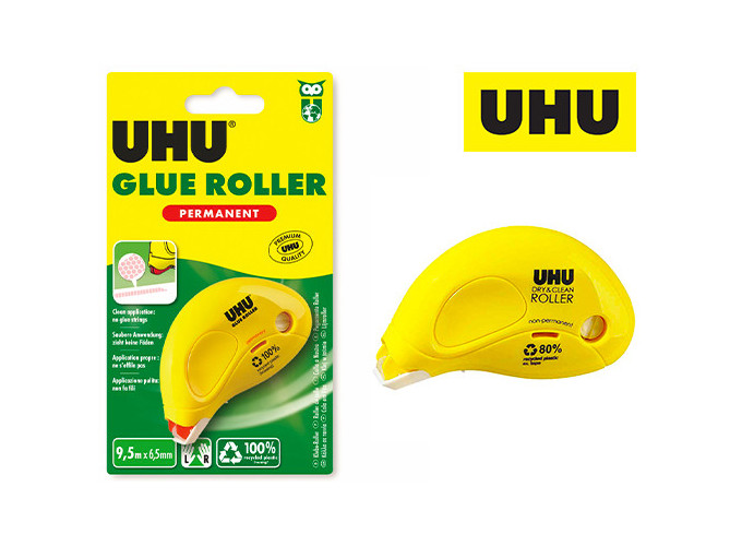 UHU ROLLER GLUE PERMANENT 9.5m x 6.5mm (6)