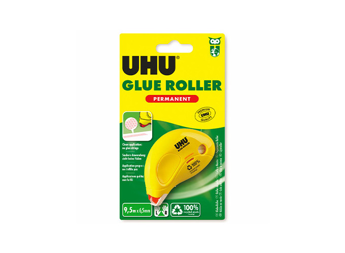 UHU ROLLER GLUE PERMANENT 9.5m x 6.5mm (6)