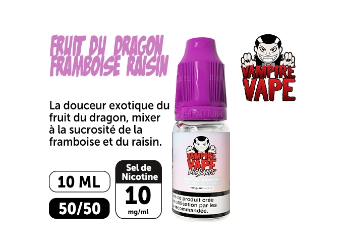 VAMPIRE VAP SALT DRAGON FRAMBOISE RAISIN 10 MG ML