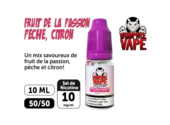 VAMPIRE VAP SALT PASSION PECHE CITRON 10 MG ML