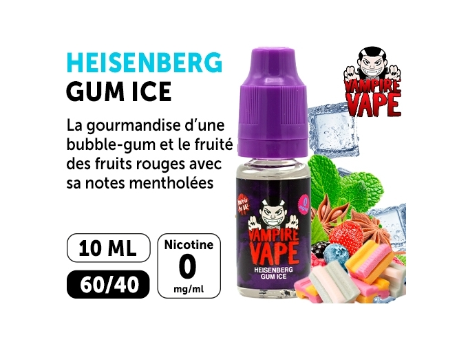 VAMPIRE VAPE 10ml HEISENBERG GUM ICE 00 MG ML