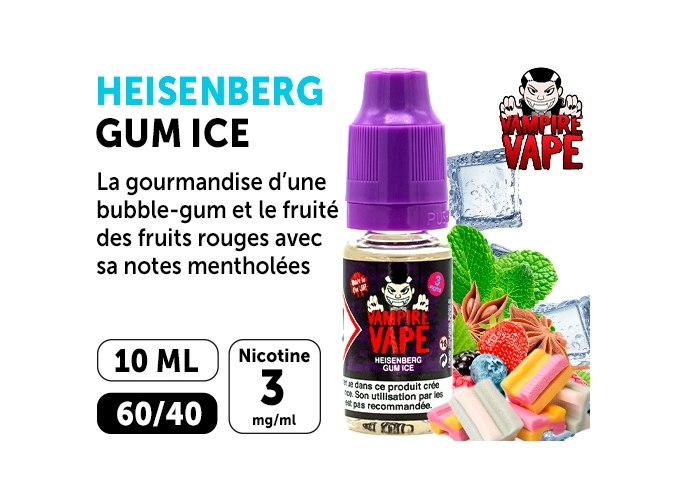 VAMPIRE VAPE 10ml HEISENBERG GUM ICE 03 MG ML
