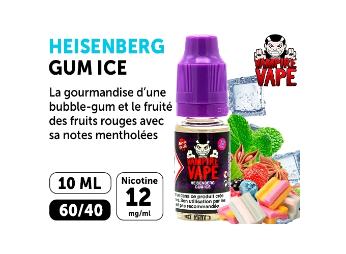 VAMPIRE VAPE 10ml HEISENBERG GUM ICE 12 MG ML