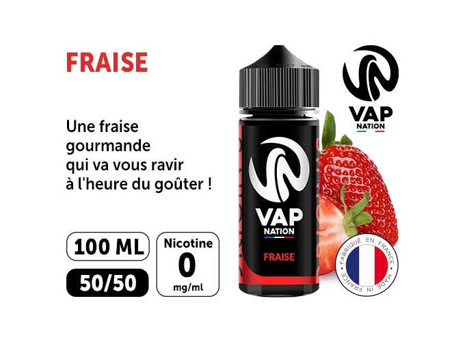 VAP NATION 100ml FRAISE 00 MG