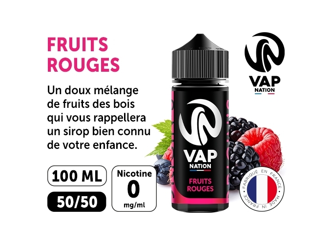 VAP NATION 100ml FRUITS ROUGES 00 MG