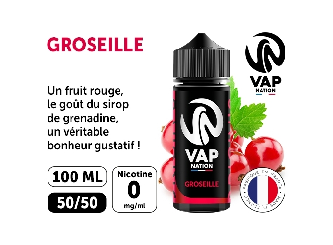 VAP NATION 100ml GROSEILLE 00 MG ML