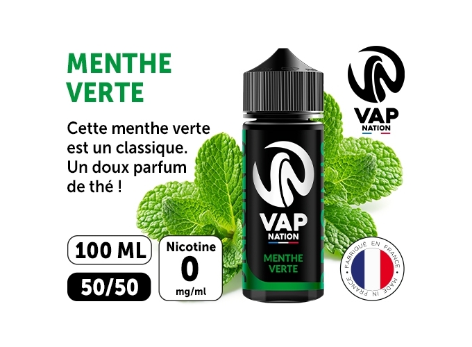 VAP NATION 100ml  MENTHE VERTE 00MG