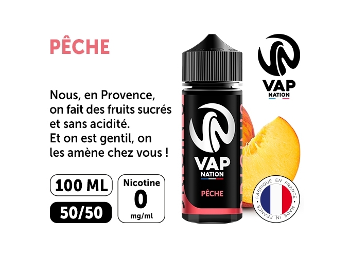 VAP NATION 100ml PECHE 00 MG ML