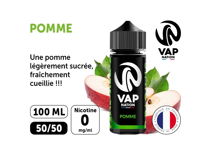 VAP NATION 100ml POMME  00MG