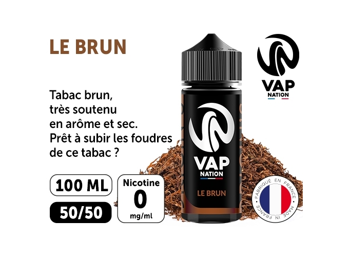 VAP NATION 100ml TABAC BRUN  00MG