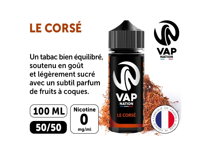 VAP NATION 100ml TABAC CORSÉ  00MG