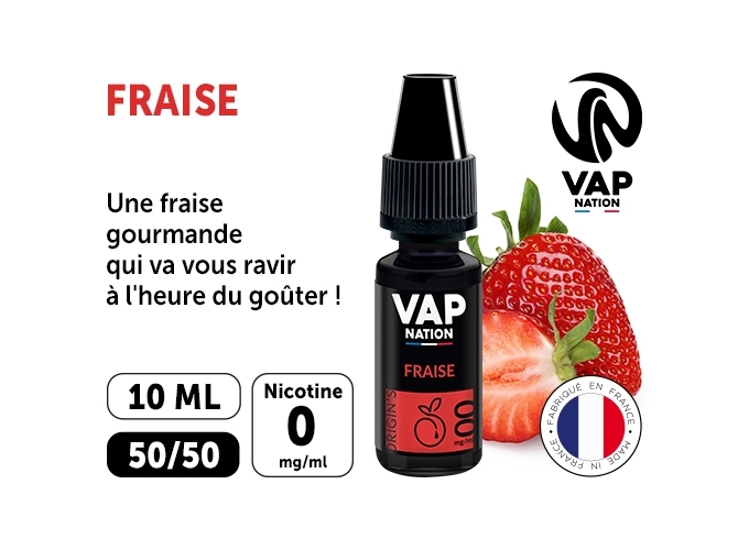 VAP NATION 10ml  FRAISE 00MG