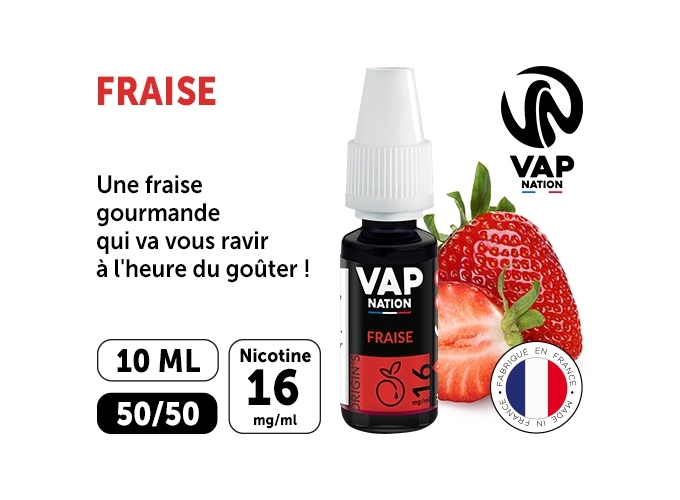 VAP NATION 10ml  FRAISE 16MG
