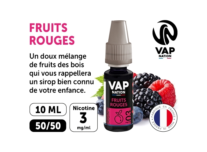 VAP NATION 10ml  FRUITS ROUGES 03MG