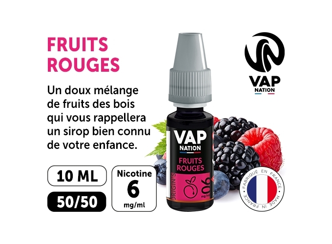 VAP NATION 10ml  FRUITS ROUGES 06MG