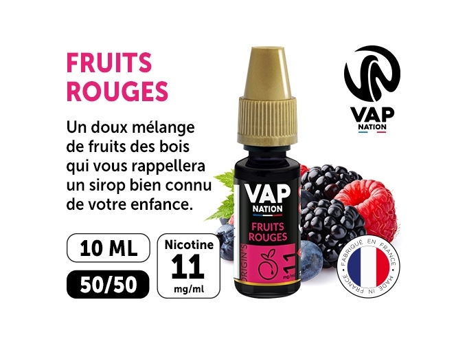 VAP NATION 10ml  FRUITS ROUGES 11MG