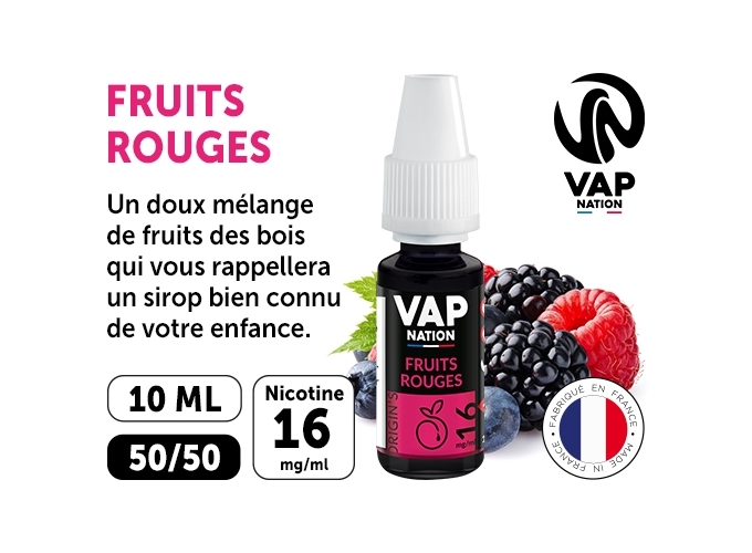 VAP NATION 10ml  FRUITS ROUGES 16MG