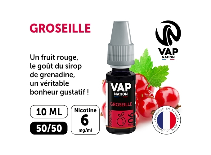 VAP NATION 10ml GROSEILLE 06 MG ML