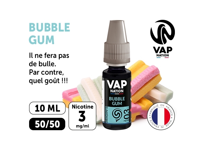 VAP NATION 10ml MALABAR BUBBLE GUM 03 MG ML