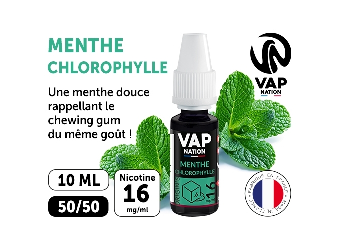 VAP NATION 10ml  MENTHE CHLOROPHYLLE 16MG