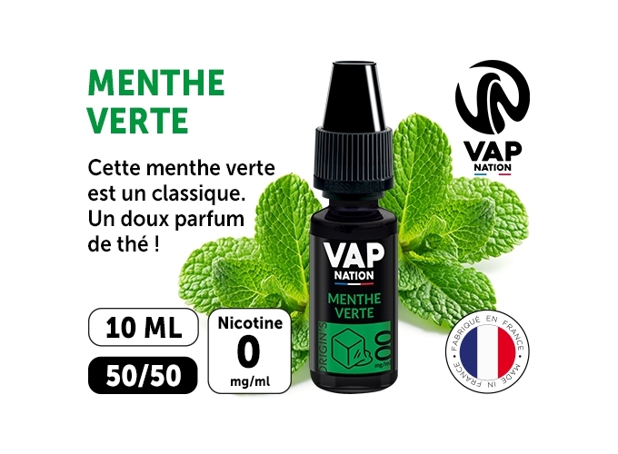 VAP NATION 10ml  MENTHE VERTE 00MG