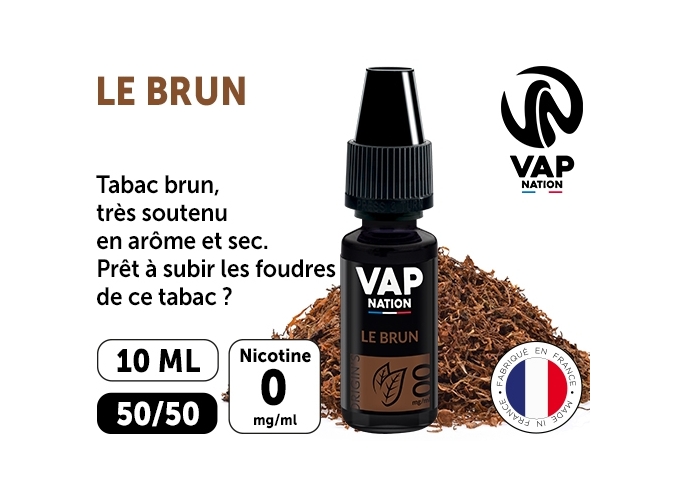 VAP NATION 10ml  TABAC BRUN 00 MG