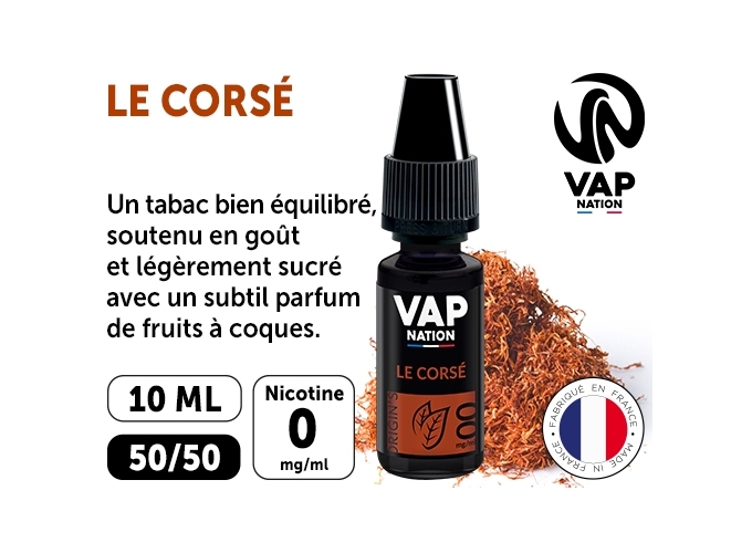 VAP NATION 10ml  TABAC CORSE 00 MG