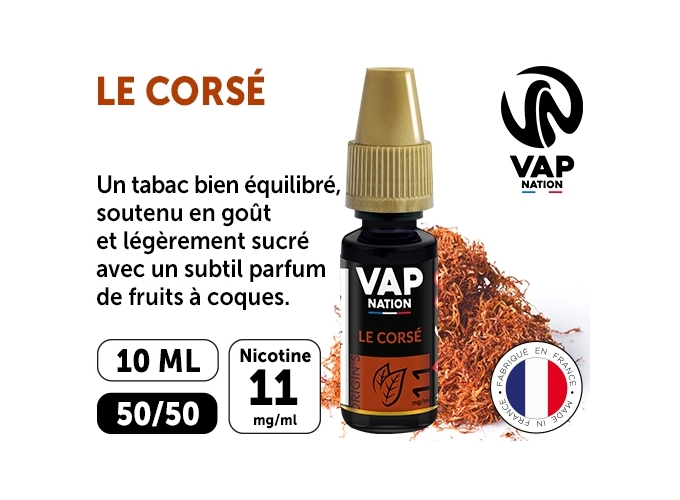 VAP NATION 10ml  TABAC CORSE 11 MG
