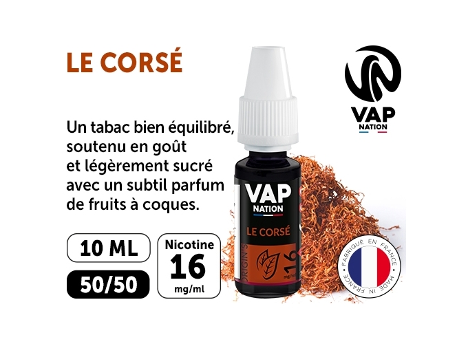 VAP NATION 10ml  TABAC CORSE 16 MG