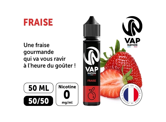 VAP NATION 50ml  FRAISE 00 MG