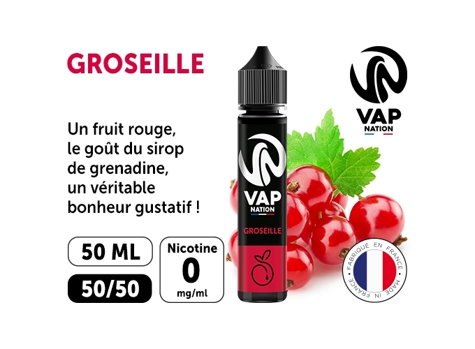 VAP NATION 50ml GROSEILLE 00 MG ML