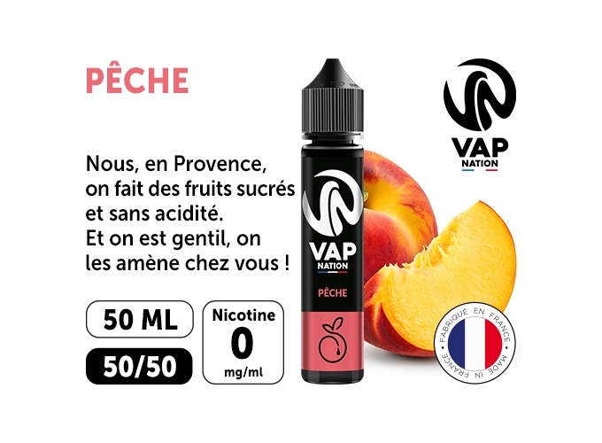 VAP NATION 50ml PECHE 00 MG ML